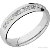 5 mm wide/Domed/Cobalt Chrome band with a Half Eternity arrangement of 07 carat Round Diamond stones in a Channel setting